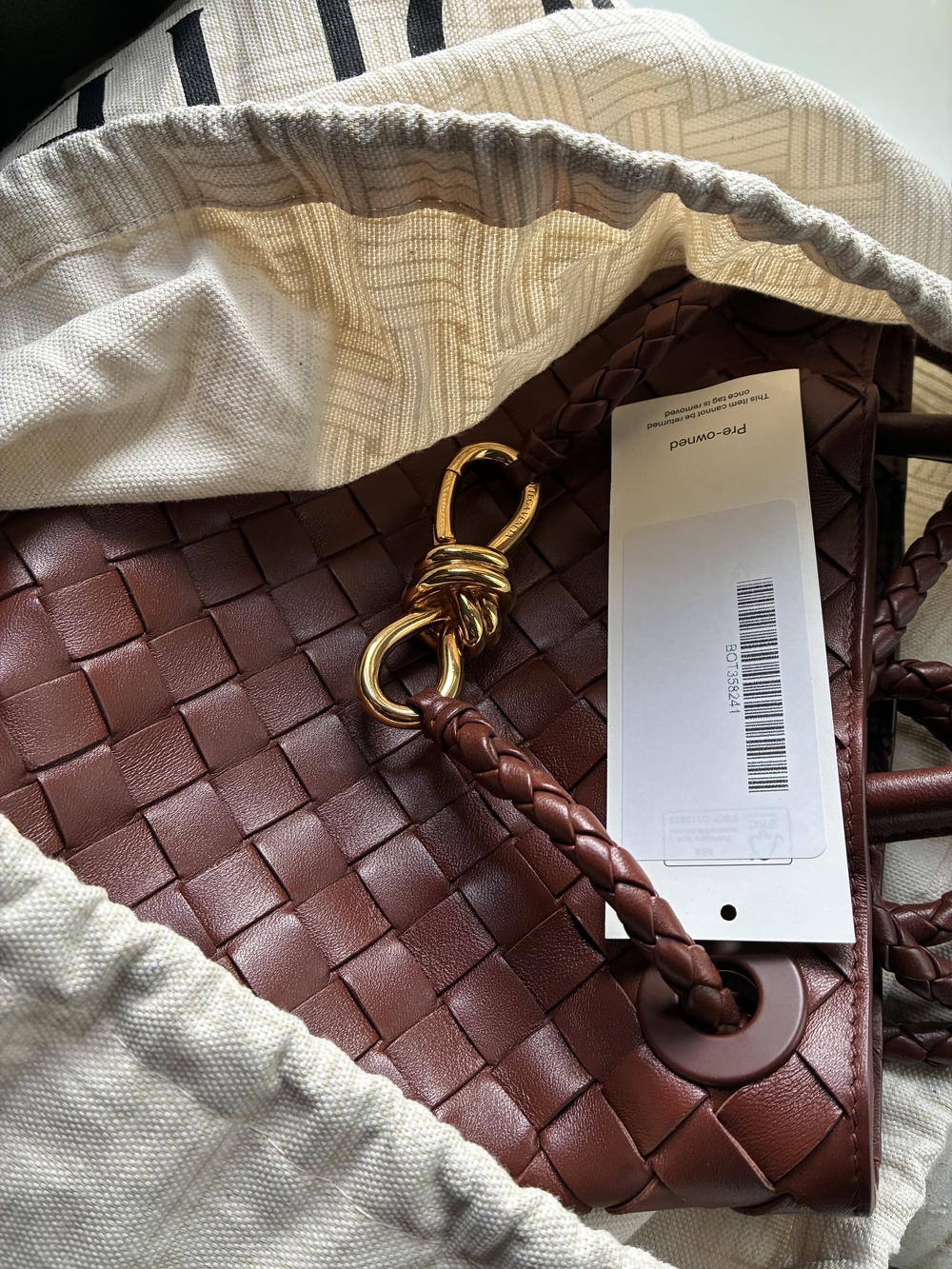 Bottega Veneta Small Brown Intrecciato Leather Drawstring Shoulder Bag - Picture 6 of 10